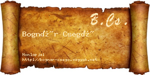 Bognár Csegő névjegykártya